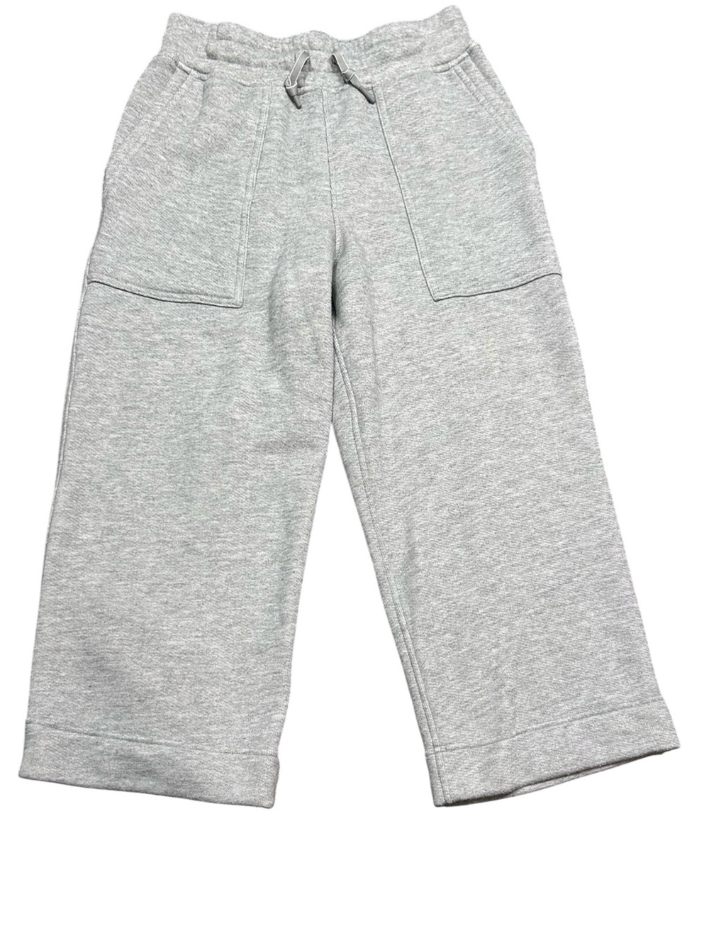 Smartwool gray recycled terry wide leg crop pants size small merino wool blend
